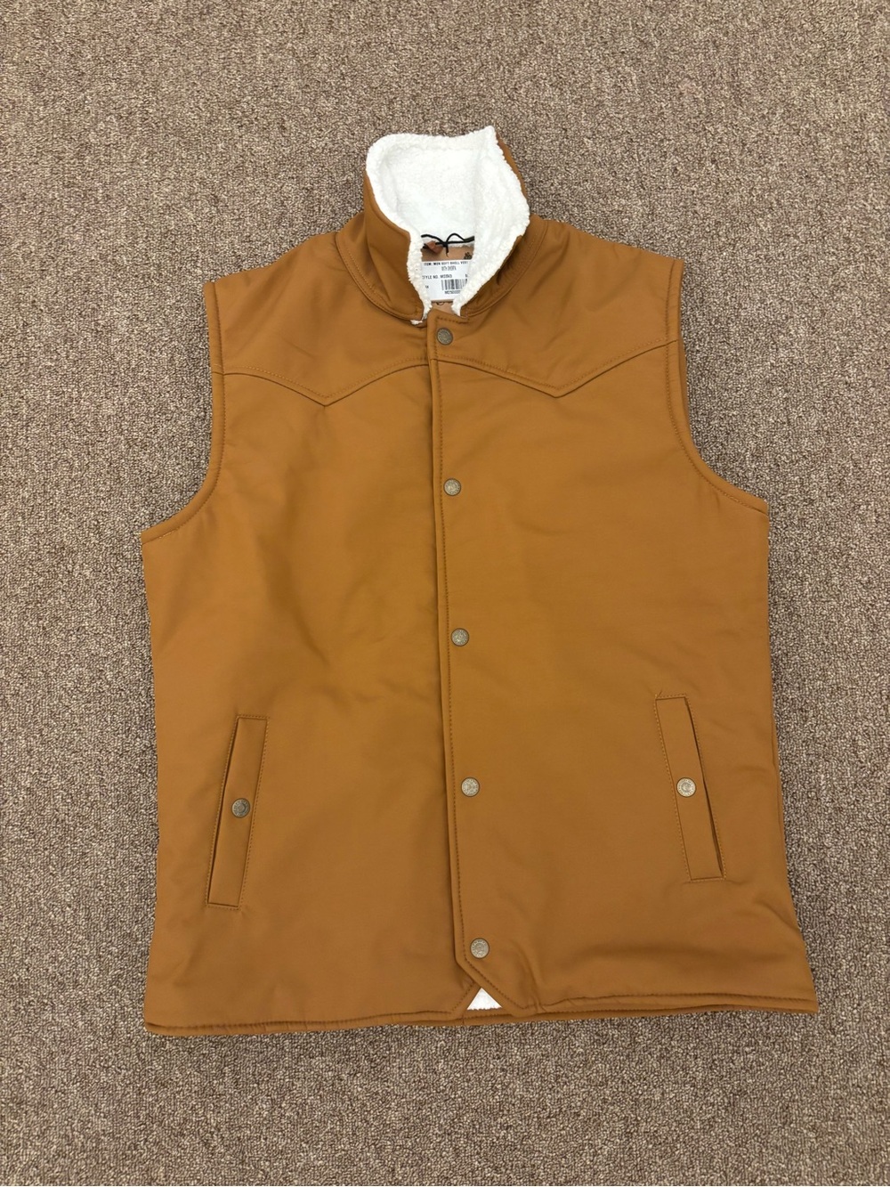 American West Tan Sherpa-Lined Work Vest